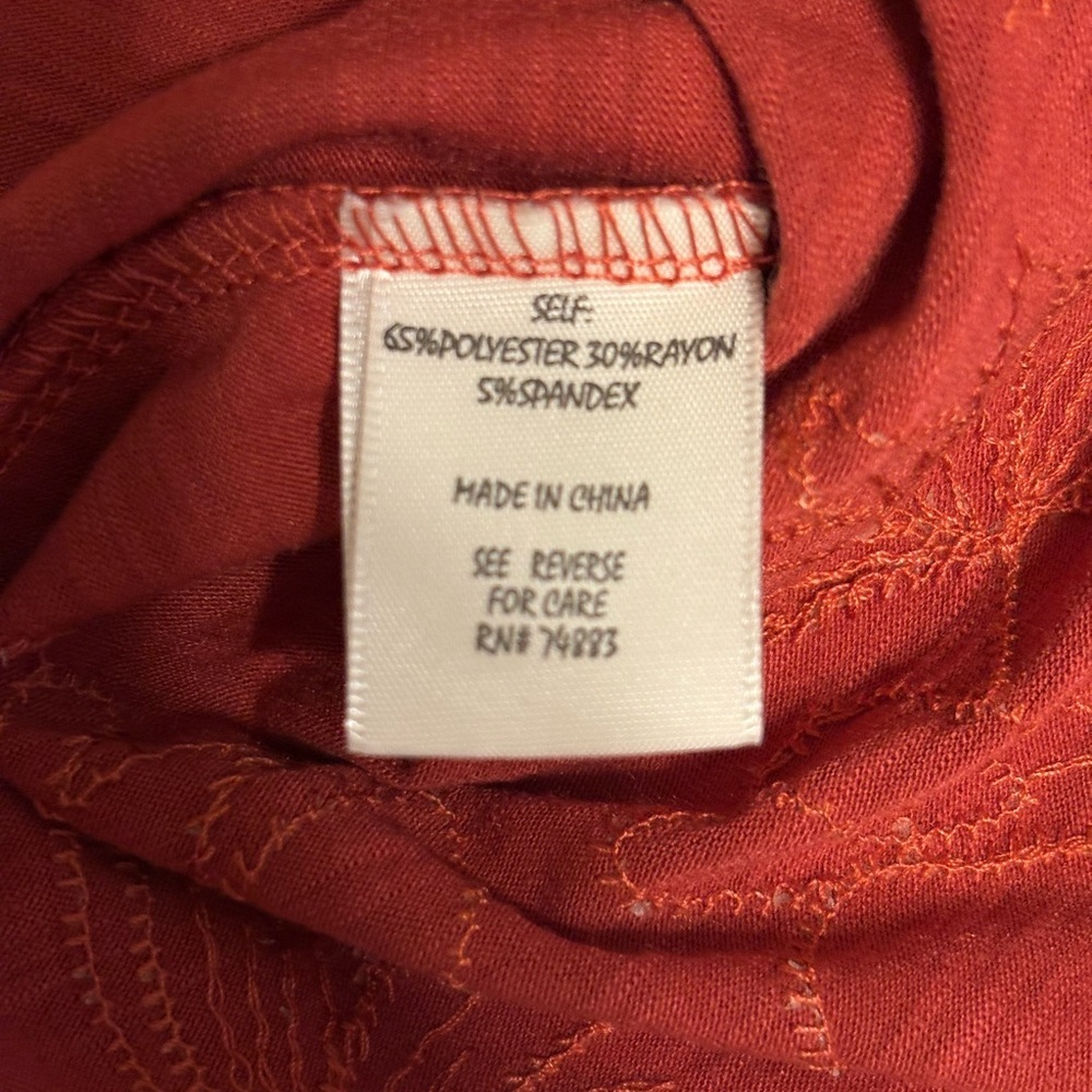 ADIVA Lace Hem Short Sleeve Top – Women’s Large - Picture 3 of 8